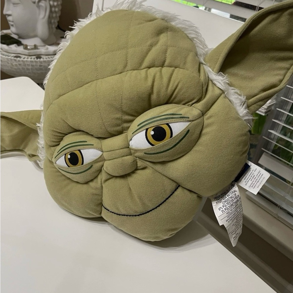 Star Wars Yoda Head Face Large Plush Pillow Disney Lucas Film 12”